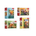 Minipuzzle 54 dielikov Dinosaury 4 druhy v krabičke 9x6,5x4cm