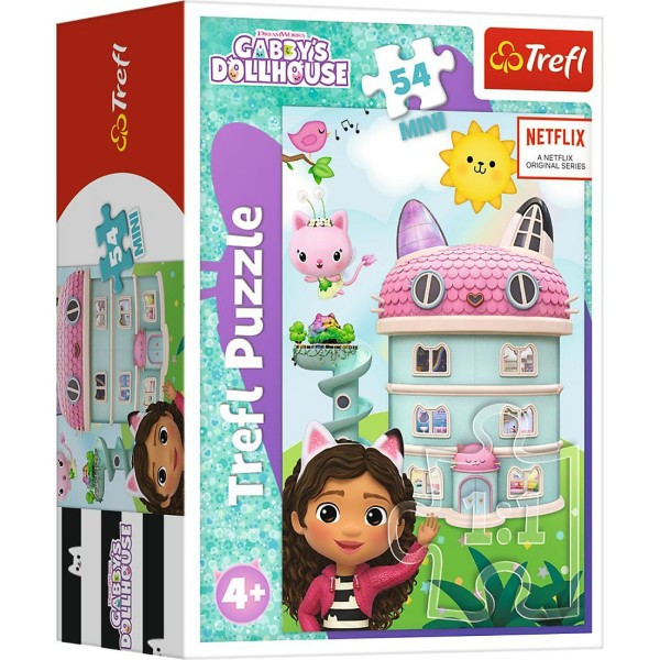 Minipuzzle 54 dielikov S Gabby je vždy sranda/Gabby´s Dollhouse 4 druhy v krab. 6,5x9cm