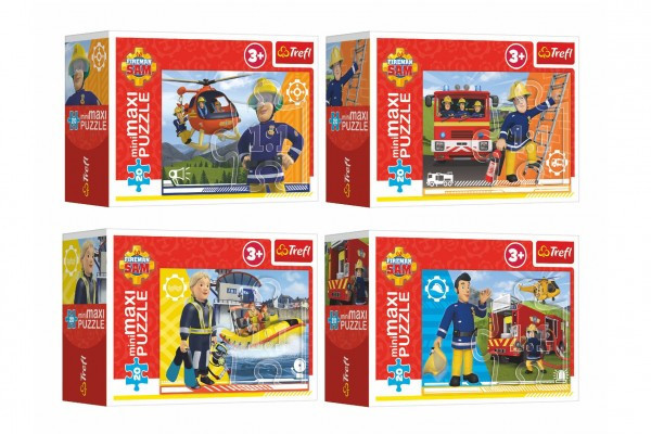 Minipuzzle miniMAXI 20 dielikov Hrdinský Požiarnik Sam 4 druhy v krabičke 11x8x4cm
