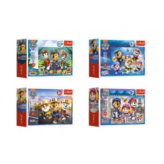 Minipuzzle miniMAXI 20 dielikov Tlapková patrola/Paw Patrol 4 druhy v krabičke 11x8x4cm 24ks v boxe