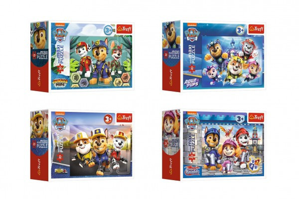 Minipuzzle miniMAXI 20 dielikov Tlapková patrola/Paw Patrol 4 druhy v krabičke 11x8x4cm 24ks v boxe