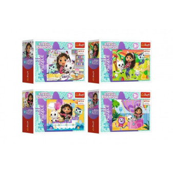 Minipuzzle miniMaxi 20 dielikov Gabbyin pestrý deň / Gabby 's Dollhouse 4 druhy v krab 11x8cm