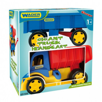 Auto Gigant Truck sklápač + detská vlečka plast 55cm v krabici Wader