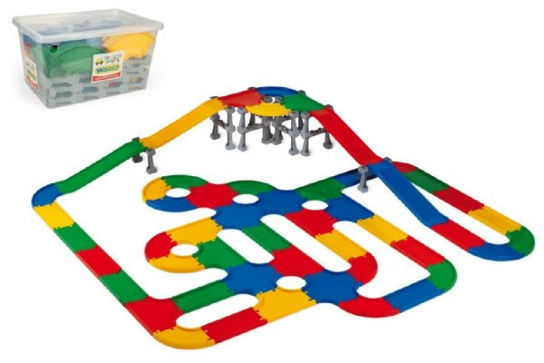 Kid Cars mosty a cesty 14,2m v plastovom boxe 12m + Wader 59x35x39cm