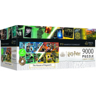 Puzzle Harry Potter Domy na Rokforte 9000 dielikov + plagát v krabici 45x24x21cm