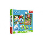 Puzzle 2v1 + pexeso Šmolkovia 27,5x20,5cm v krabici 28x28x6cm