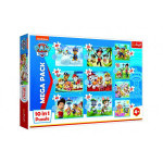 Puzzle Paw Patrol Tlapková Patrola 10v1 Spoľahlivý tím v krabici 40x27x6cm