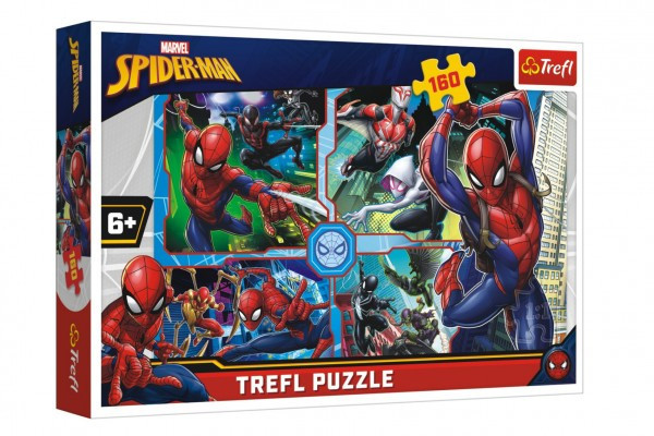 Puzzle Spiderman zachraňuje Disney koláž 41x27, 5cm 160 dielikov v krabici 29x19x4cm