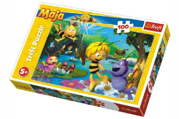Puzzle Včielka Maja s priateľmi 100 dielikov 41x27, 5cm v krabici 29x19x4cm