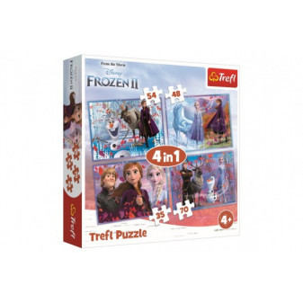 Puzzle 4v1 Ľadové kráľovstvo II/Frozen II v krabici 28x28x6cm