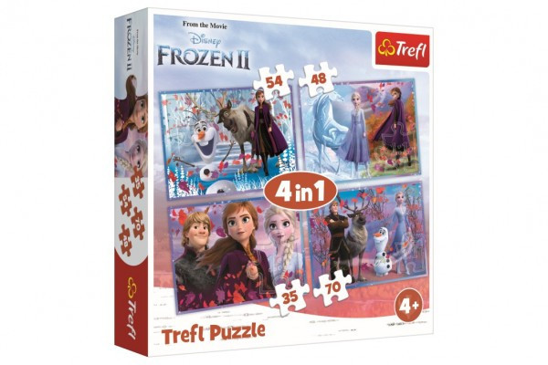 Puzzle 4v1 Ľadové kráľovstvo II/Frozen II v krabici 28x28x6cm