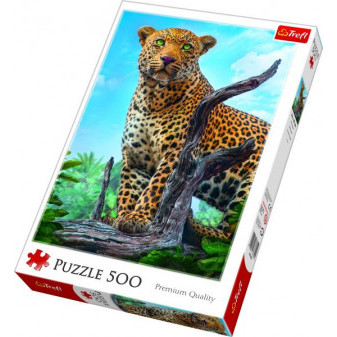 Puzzle Divoký Leopard 500 dielikov 34x48cm v krabici 40x27x4, 5cm