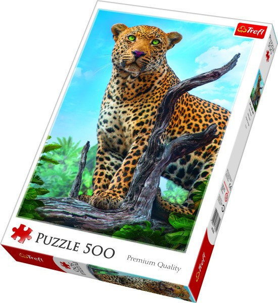 Puzzle Divoký Leopard 500 dielikov 34x48cm v krabici 40x27x4, 5cm