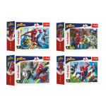 Minipuzzle 54 dielikov Spidermanov čas 4 druhy v krabičke 9x6,5x4cm