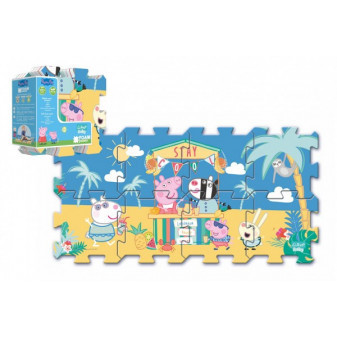 Penové puzzle Prasiatko Peppa / Peppa Pig 32x32cm 8ks v sáčku