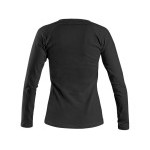 Tričko CXS MARY, dámske, výstrih do V, dlhý rukáv, čierna, vel. 4XL