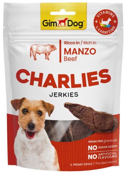 GIMDOG Charlies Jerkies hovädzie 70g