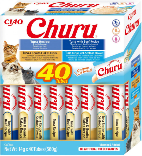 Churu cat mäsové pyré mix - tuniak 560g (BAL.)