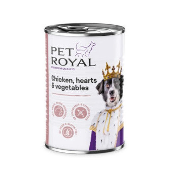 Konzerva Pet Royal kura, srdce a zelenina 400g