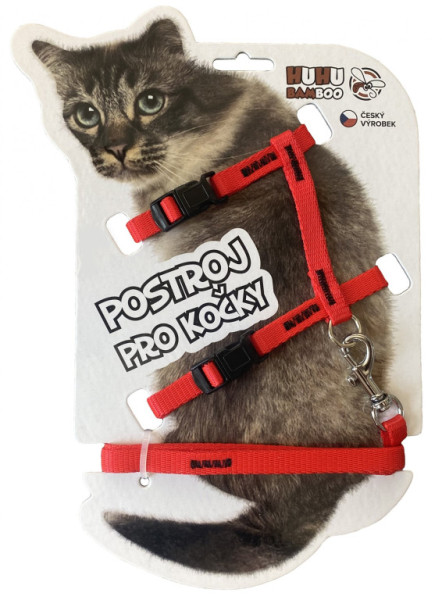 HUHUBAMBOO set postroj + vodítko CAT, červený