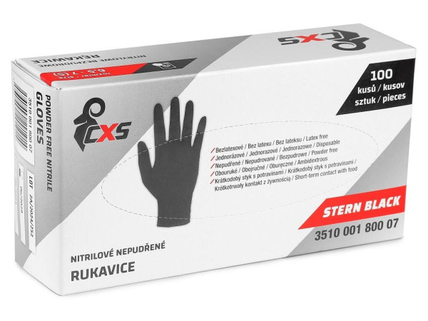 Rukavice CXS STERN BLACK, jednorazové, nitrilové, veľ. 9