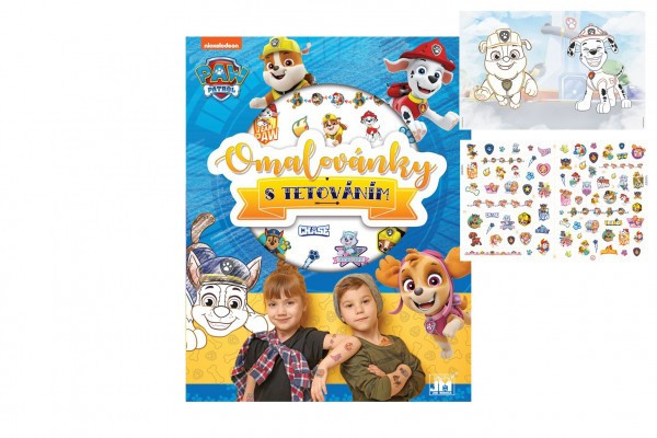 Omaľovánky s tetovaním A4 Tlapková patrola/Paw patrol v sáčku 21x28cm