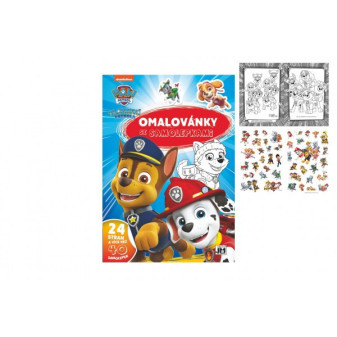 Omaľovánky so samolepkami A4 Paw Patrol/Tlapková patrola 21x30cm
