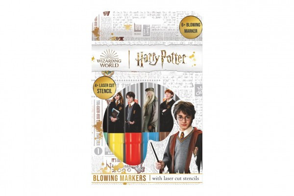 Fixy fúkacie 6ks so šablónami Harry Potter v krabičke 12x19cm