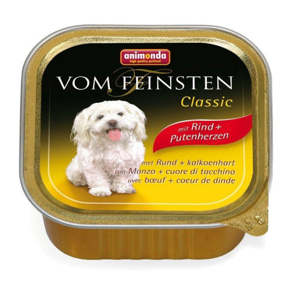 Animonda Vom Feinsten Classic paštéta pre psov hovädzie + morčacie srdce 150g