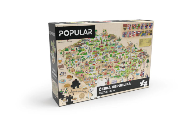 Puzzle - Mapa Českej republiky 160 ks