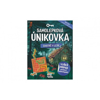 Samolepková únikovka Chatrč v lese 20x26cm CZ verzia