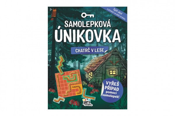 Samolepková únikovka Chatrč v lese 20x26cm CZ verzia