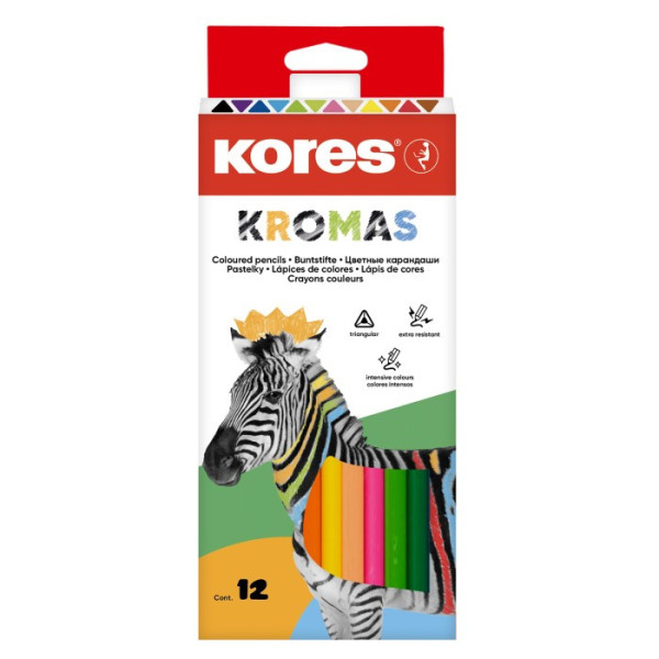 Kores KROMAS, trojhranné pastelky 3 mm / 12 farieb 93391