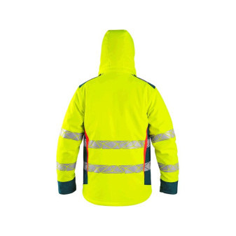 Bunda CXS BEDFORD WINTER, výstražná, zimná, pánska, softshell, žlto-petrolová