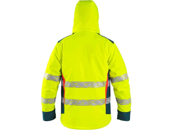 Bunda CXS BEDFORD WINTER, výstražná, zimná, pánska, softshell, žlto-petrolová