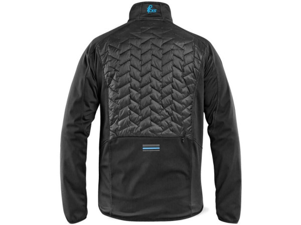 Bunda CXS LEONIS, pánska, čierna s HV modro/červenými doplnkami, vel. 3XL