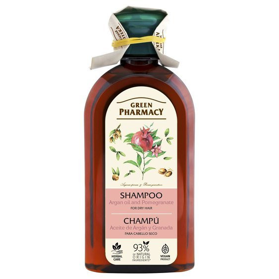 Green Pharmacy šampón na suché a poškodené vlasy - Arganový olej a granátové jablko, 350ml