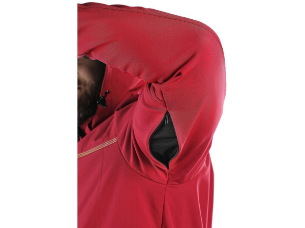 Bunda CXS STRETCH, pánska, softshell, červená, veľ. S