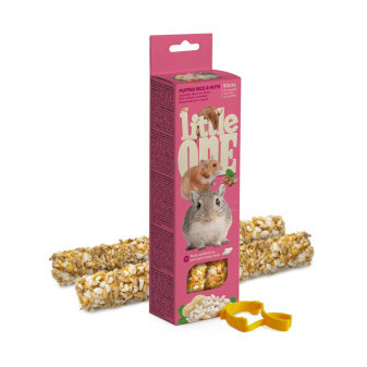 Little One tyčinky pre hlodavce s fúkanými burizónmi a orechmi 2x55g