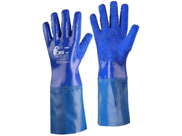 Rukavice CXS FISO, máčané v PVC, zdrsnený povrch, veľ. 10