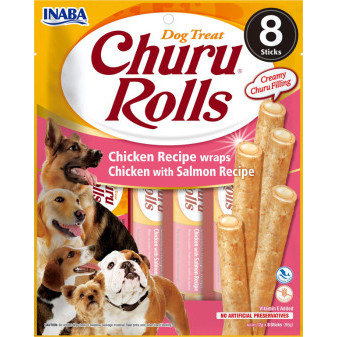 Churu dog Rolls - kura, losos 96g