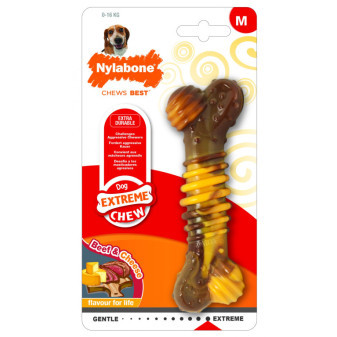 Nylabone hračka Extreme kosť príchuť steak a syr M