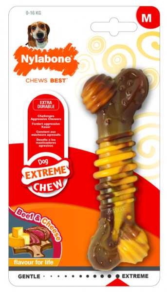 Nylabone hračka Extreme kosť príchuť steak a syr M