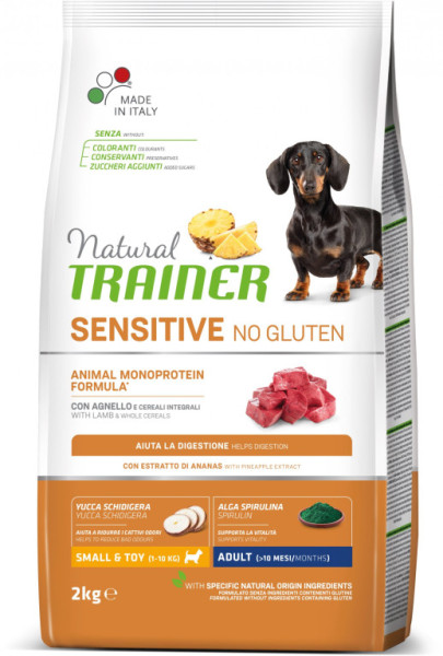 Trainer Natural Sensitive No glutén Adult Mini jahňacie 2kg