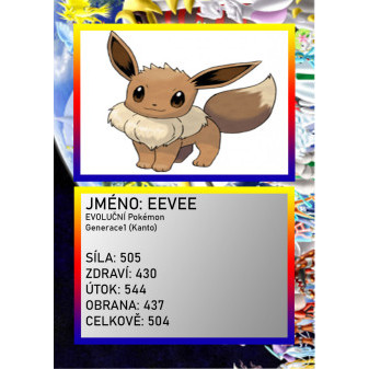 3D figúrka pokemona: Eevee Hráčska karta