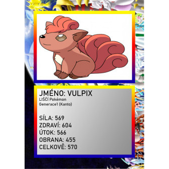 3D figurka pokemona: Vulpix Hráčská karta