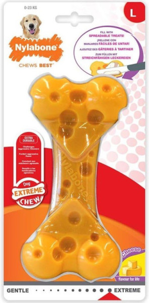 Nylabone hračka Extreme kosť príchuť syr M