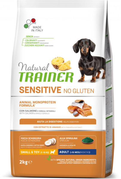 Trainer Natural Sensitive No glutén Adult Mini losos 2kg