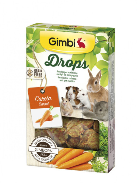 Gimborn I DROPS pre hlodavce s mrkvou 50g