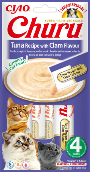 Churu cat mäsové pyré - tuniak, mušle 56g